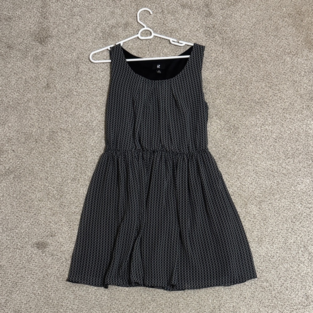Iz Byer Black and White Patterned Dress